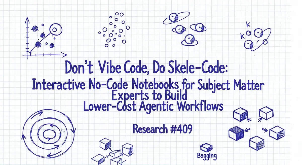 אל תסתמכו על Vibe Coding — עברו ל-Skele-Code: מחברות אינטראקטיביות ללא-קוד למומחי תחום לבניית workflows סוכניים בעלות נמוכה